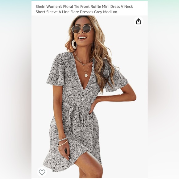 SHEIN Dresses & Skirts - Women’s floral tie front v neck dress